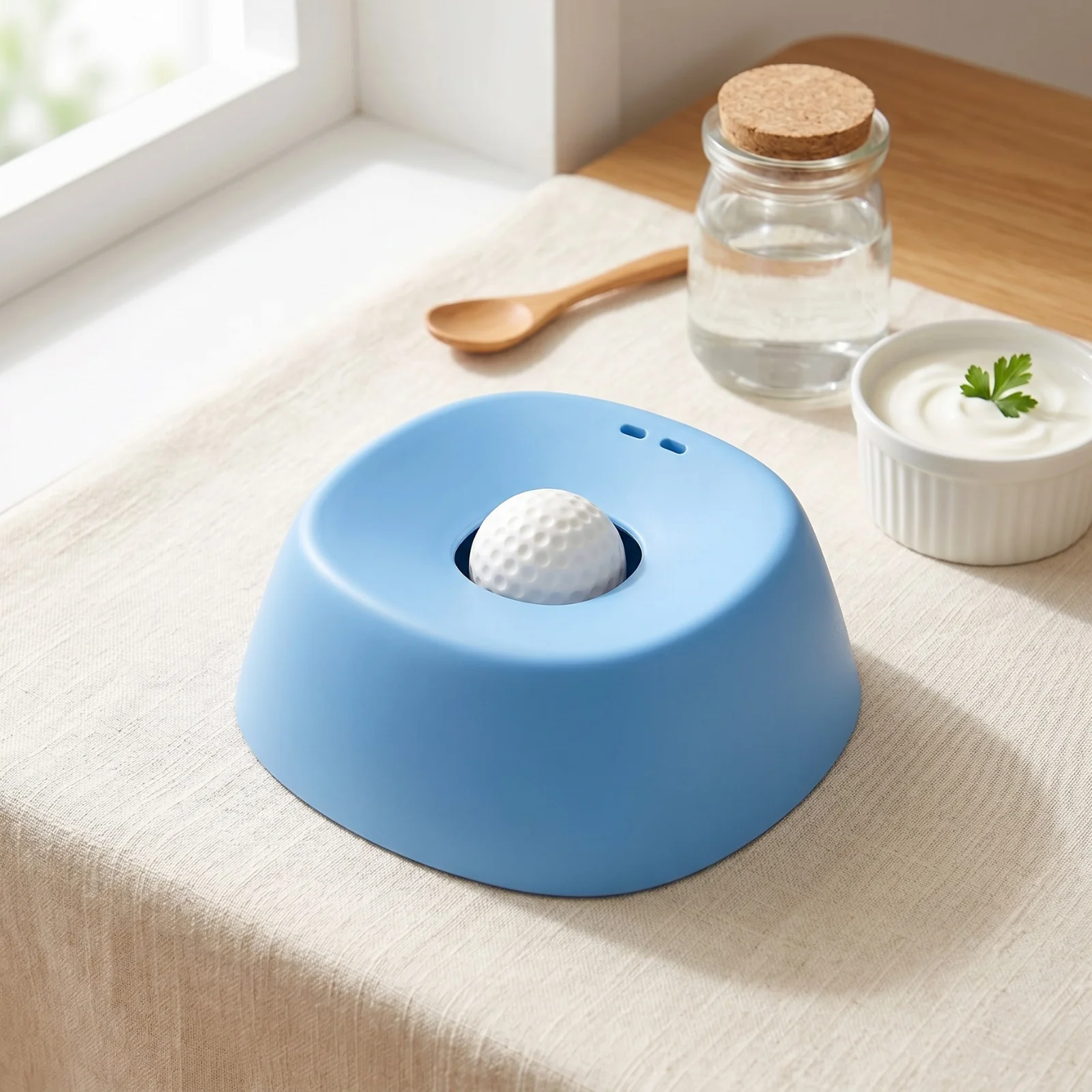 WolnaMiska na lnianej tkaninie