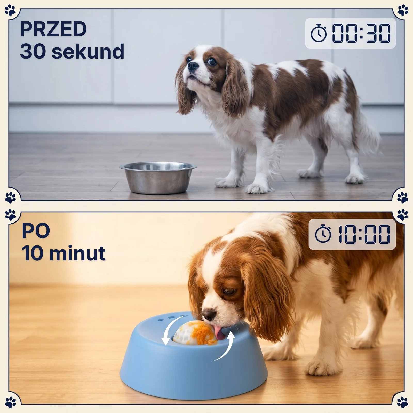 Przed i po — 30 sekund vs 15 minut, stres vs spokój